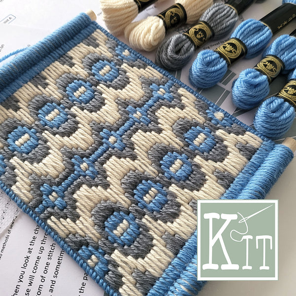 Bargello Kit - Beige, Grey & Blue - Tapestry Kit