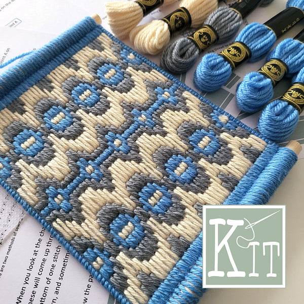 Bargello Kit - Beige, Grey & Blue - Tapestry Kit