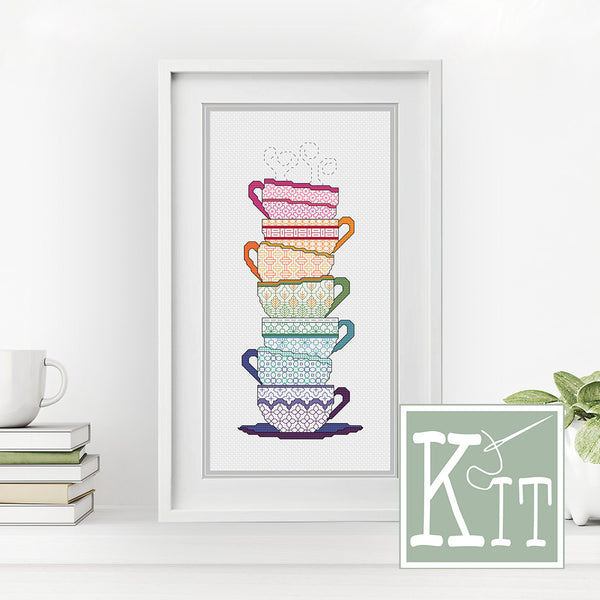 Kit Blackwork "Teacups"