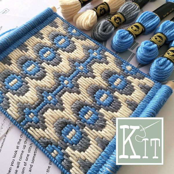 Bargello Kit - Beige, Grey & Blue - Tapestry Kit - FREE SHIPPING